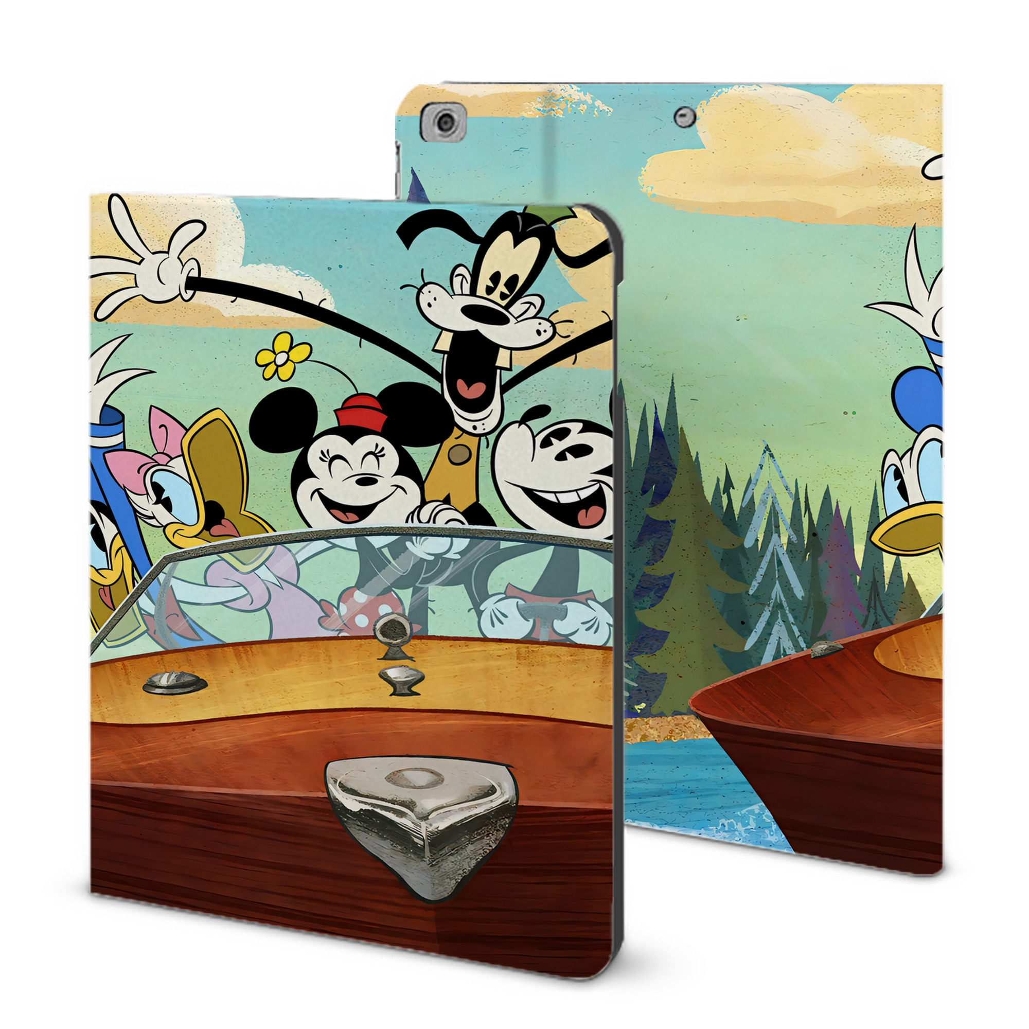 （画像用） ミッキーマウス Mickey Mouse IPad ケース ブック型 PUレザー TPU 耐衝撃 軽量 薄型 ペン収納なし 全面保護 IPad 各モデル対応
